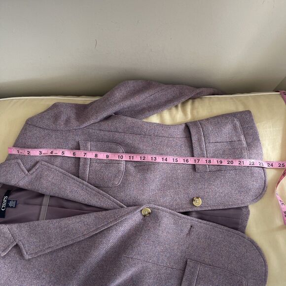 Chaps Wool-Blend Women Blazer Mottled Purple  Blue Tweed Front Pockets NEW 4 - Picture 9 of 12